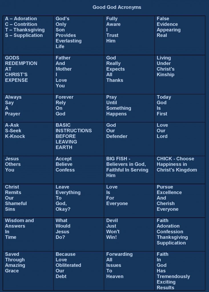 Good God Acronyms